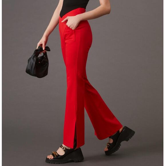 ANTHROPOLOGIE x MAEVE Knit Flare Pants Red {3K22} - Picture 1 of 7